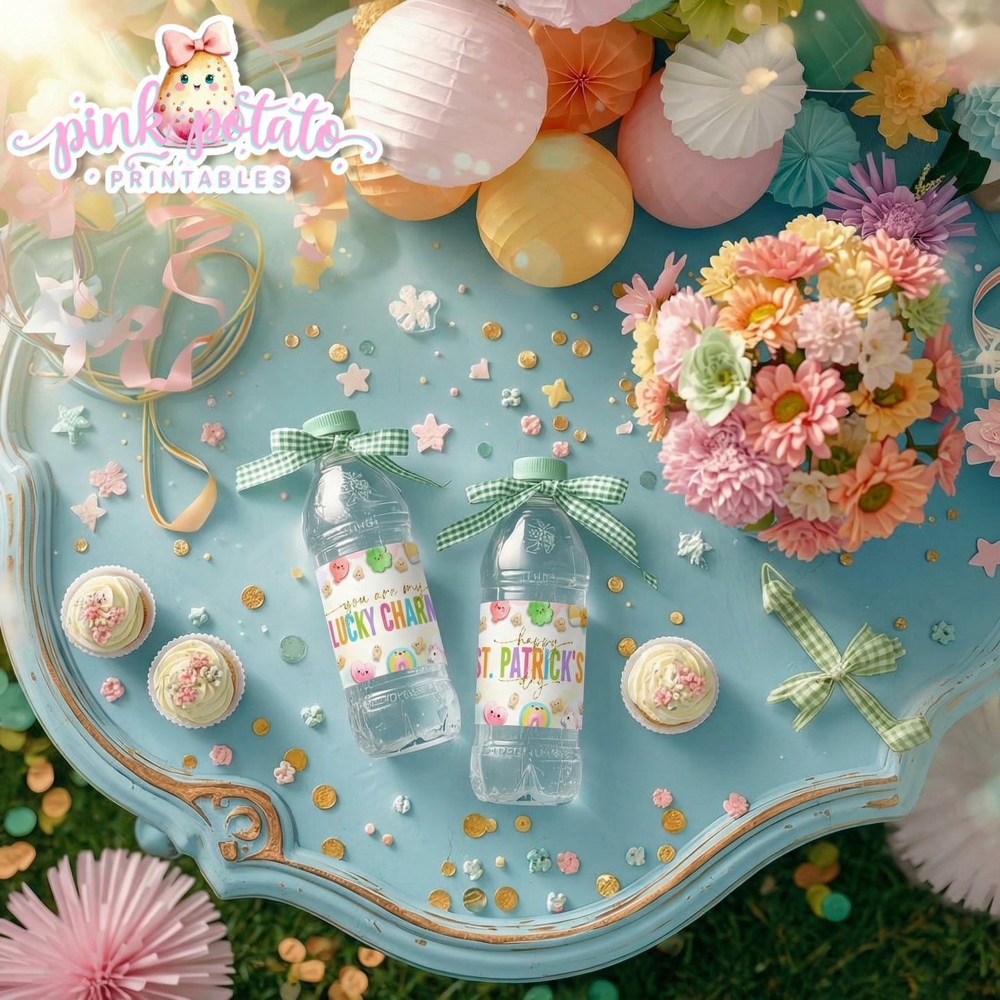 Charmed-Water Bottle Labels-St. Paddy's Day-St. Patrick's Day Theme-Party Printable-Digital-INSTANT DOWNLOAD