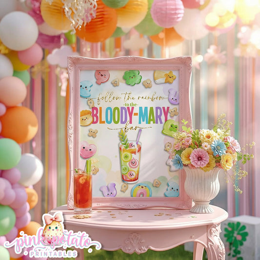 Charmed-8x10 Bloody Mary Bar Sign-Party Signs-BloodyMary-Cocktail Sign-Buffet Signs-St. Paddy's Day-St. Patrick's Day Theme-Party Printable-Lucky Charms-Marshmallow Cereal-Magical Cereal-Digital-INSTANT DOWNLOAD