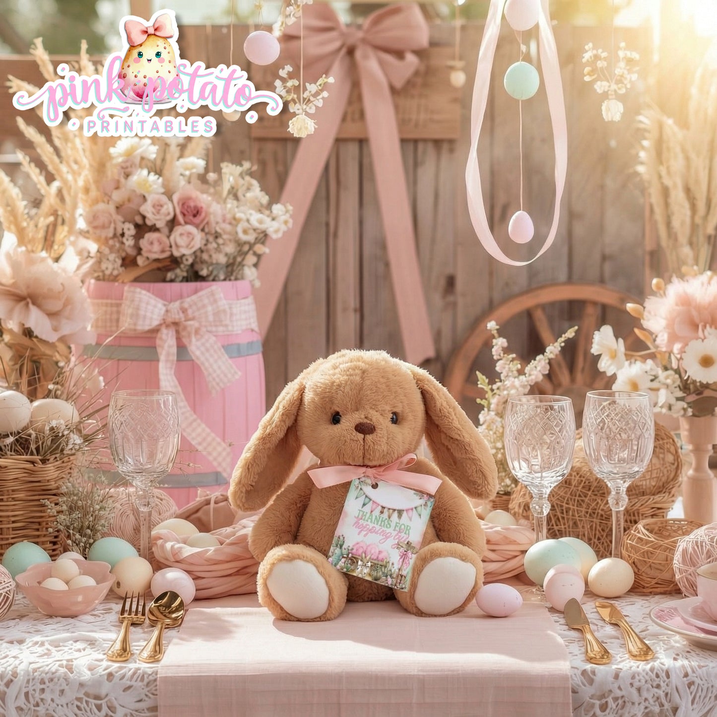 Bunny Trails-FREE Favor Tags-Thank You Tags-Gift Tags-Western Easter-Easter Tags-Easter Sunday-Happy Easter-Cowgirl-Cowboy-INSTANT DOWNLOAD