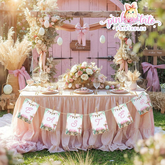 Bunny Trails-Customizable Banner-Completely Editable in CORJL ONLY-Western Easter-Easter Banner-Customize Banner-Easter Sunday-Happy Easter-Cowgirl-Cowboy-Customize-INSTANT DOWNLOAD