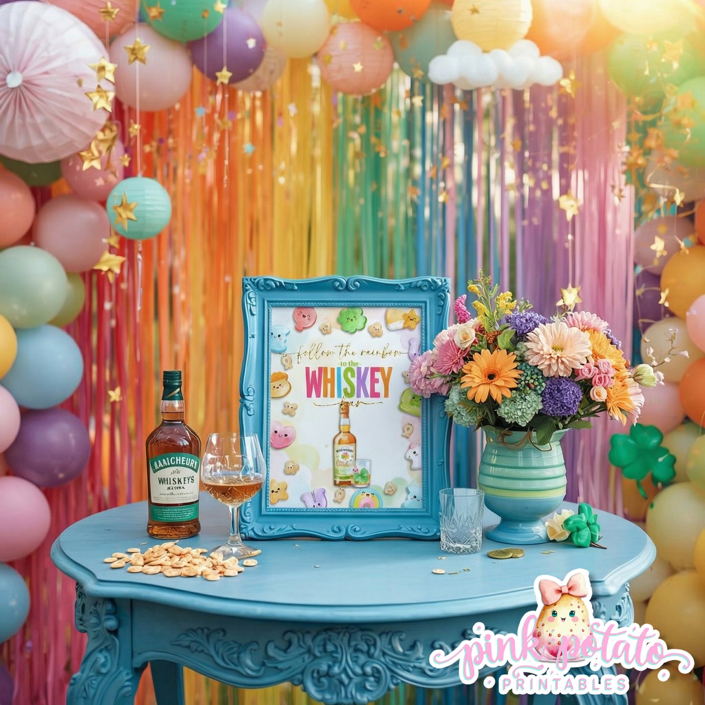 Charmed-8x10 Whiskey Bar Sign-Party Signs-Whisky-Irish Whiskey-Cocktail Sign-Buffet Signs-St. Paddy's Day-St. Patrick's Day Theme-Party Printable-Lucky Charms-Marshmallow Cereal-Magical Cereal-Digital-INSTANT DOWNLOAD