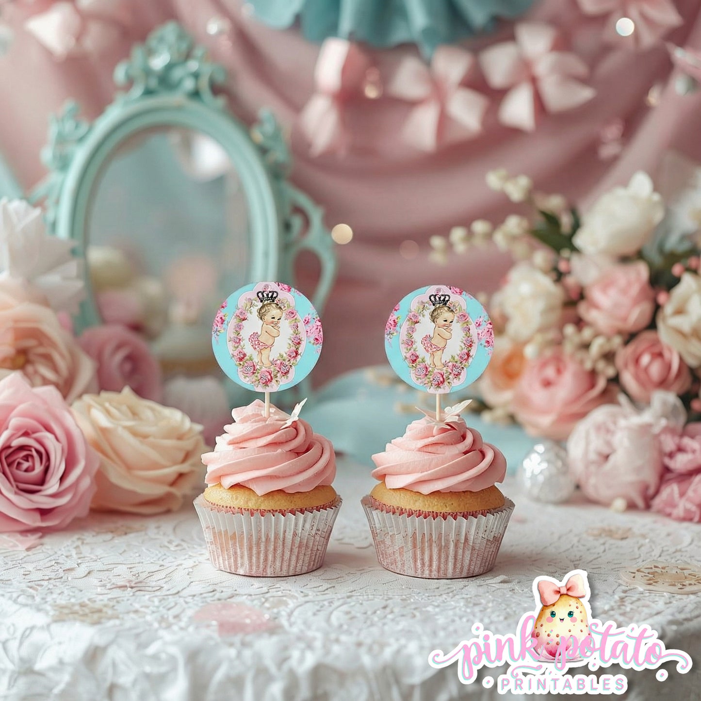 Winter ONE-derland-Cupcake Wraps & Toppers-First Birthday-Party Printable-Birthday-Mothers Day-Girls 1st First Parties-INSTANT DOWNLOAD