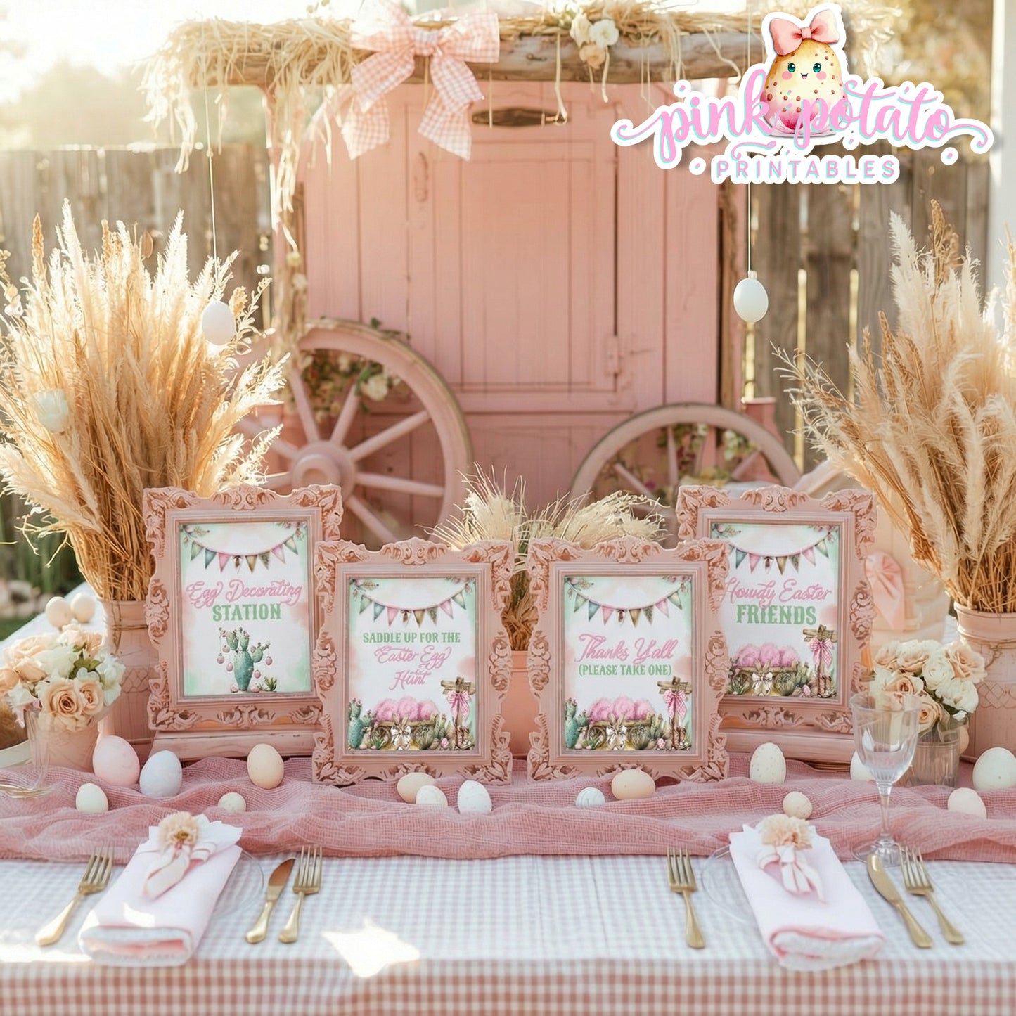 Bunny Trails-{8} 8x10 Easter Signs-Party Signs-Western Easter-Easter Sunday-Happy Easter-Easter Egg Hunt-Welcome Cowgirl-Cowboy-INSTANT DOWNLOAD
