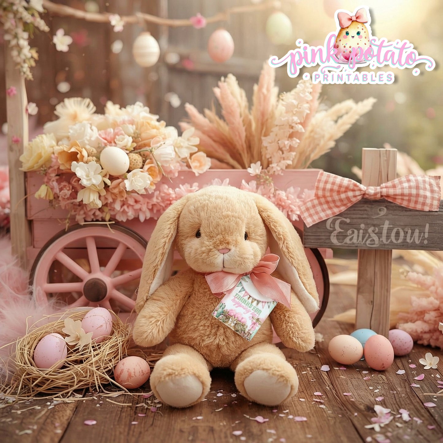 Bunny Trails-FREE Favor Tags-Thank You Tags-Gift Tags-Western Easter-Easter Tags-Easter Sunday-Happy Easter-Cowgirl-Cowboy-INSTANT DOWNLOAD