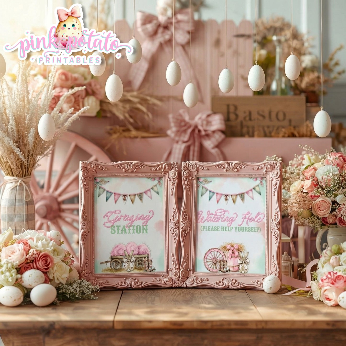 Bunny Trails-{8} 8x10 Easter Signs-Party Signs-Western Easter-Easter Sunday-Happy Easter-Easter Egg Hunt-Welcome Cowgirl-Cowboy-INSTANT DOWNLOAD
