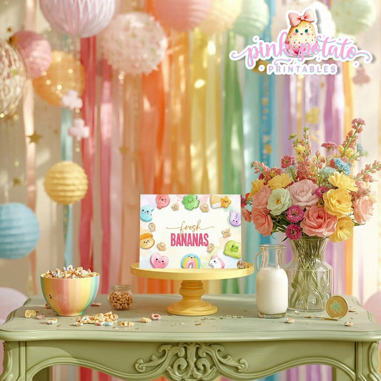 Charmed-Buffet Cards-Tent Cards-Food Labels-Editable in Corjl-St. Paddy's Day-St. Patrick's Day Theme-Party Printable-Lucky Charms-Marshmallow Cereal-Magical Cereal-Digital-INSTANT DOWNLOAD