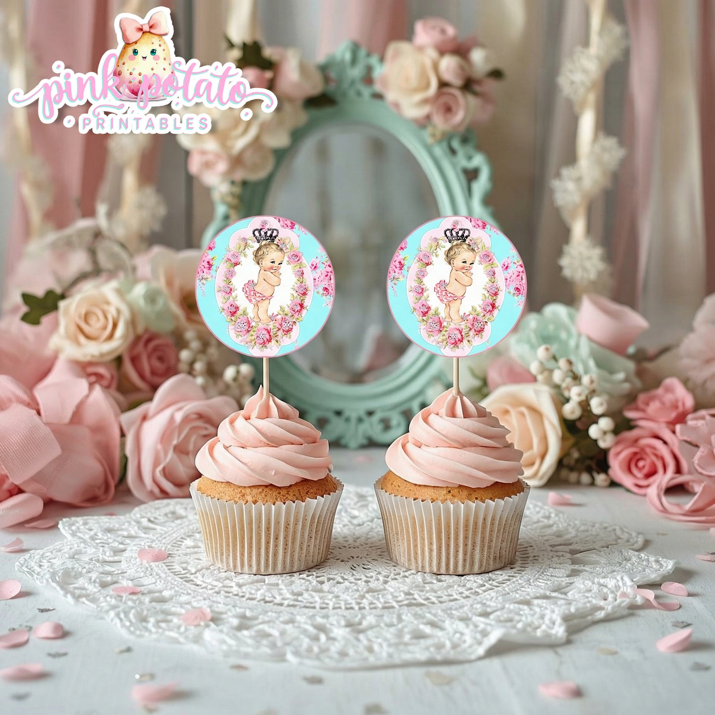 Winter ONE-derland-Cupcake Wraps & Toppers-First Birthday-Party Printable-Birthday-Mothers Day-Girls 1st First Parties-INSTANT DOWNLOAD