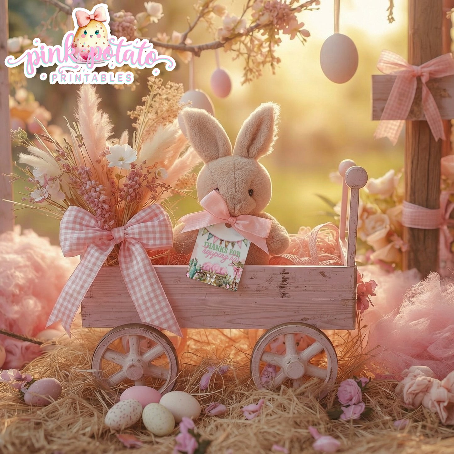 Bunny Trails-FREE Favor Tags-Thank You Tags-Gift Tags-Western Easter-Easter Tags-Easter Sunday-Happy Easter-Cowgirl-Cowboy-INSTANT DOWNLOAD