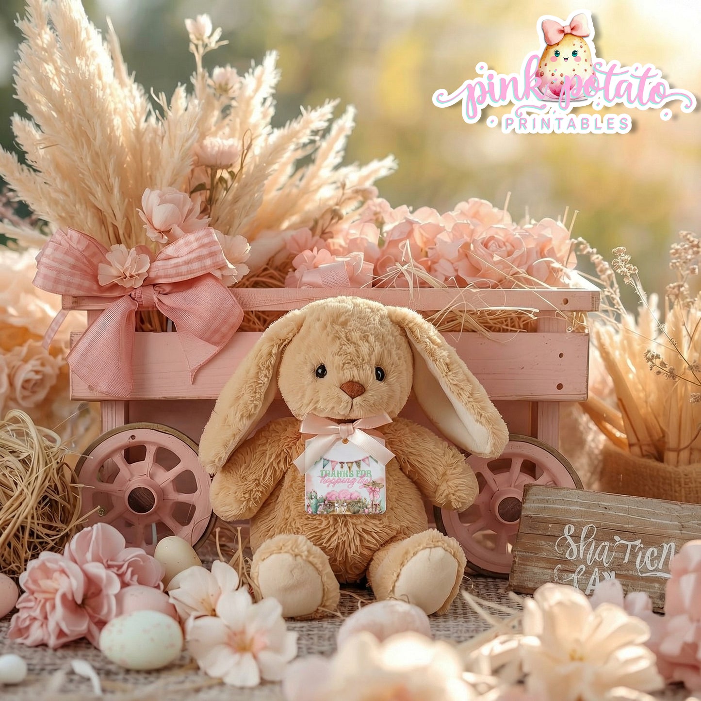 Bunny Trails-FREE Favor Tags-Thank You Tags-Gift Tags-Western Easter-Easter Tags-Easter Sunday-Happy Easter-Cowgirl-Cowboy-INSTANT DOWNLOAD