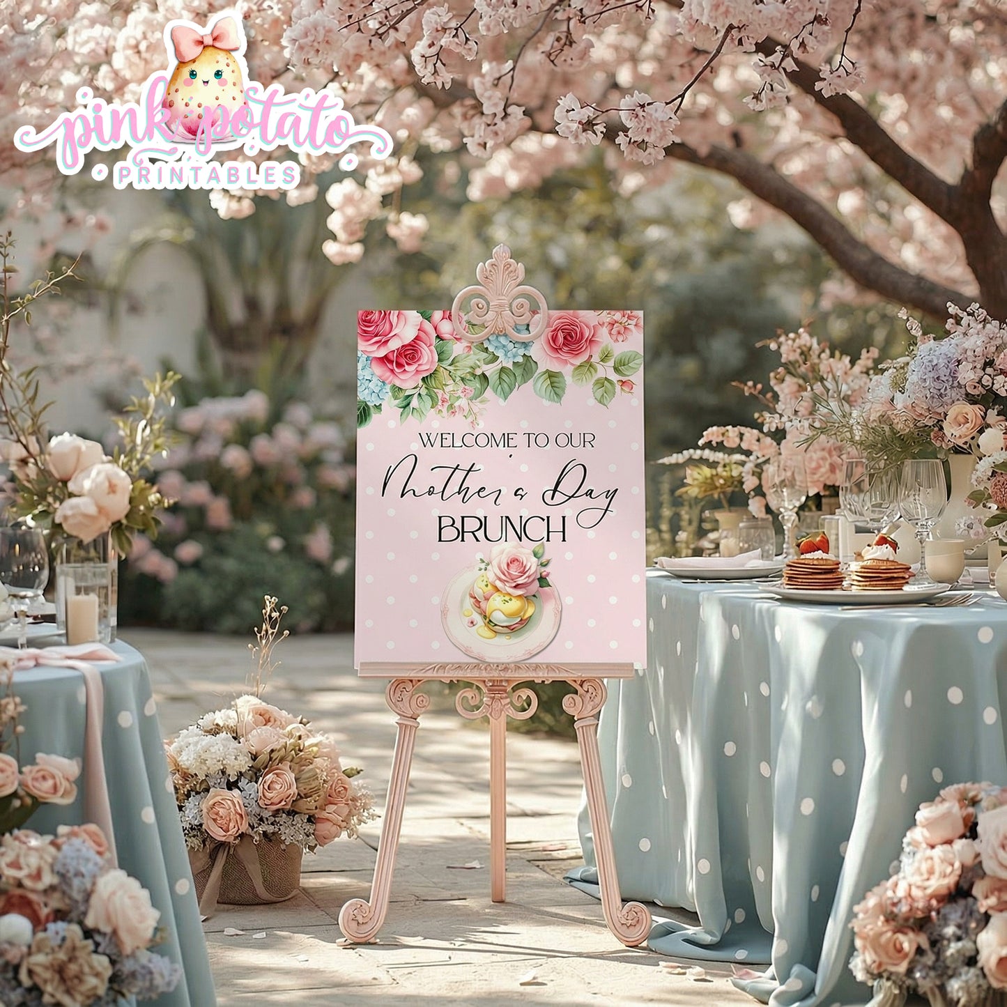 Mother's Day Brunch-Mother's Day Brunch Sign-8x10 & 16x20 Party Signs-Mothers Day Party-Party Signs-Mother's Day Lunch-Potluck Party-Grandmother-Grandma-Mama-Mommy-Mom-INSTANT DOWNLOAD