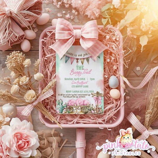Bunny Trails-Editable Easter Invitation-Completely Editable in CORJL ONLY-Western Easter-Easter Invite-Customize Invitations-Easter Sunday-Happy Easter-Easter Buffet-Cowgirl-Cowboy-Customize-INSTANT DOWNLOAD