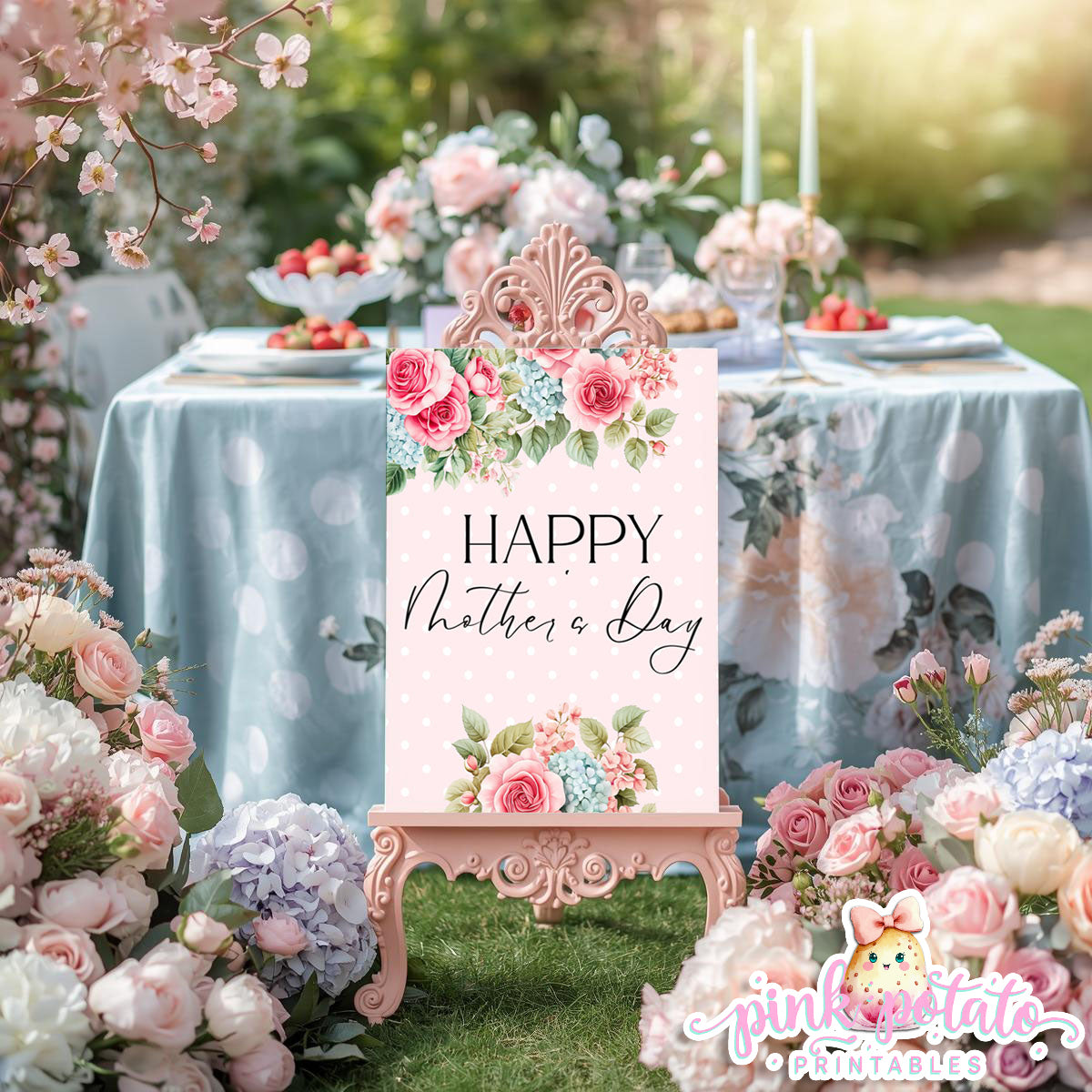 Mother's Day Brunch-Happy Mother's Day Sign-8x10 & 16x20 Party Signs-Mothers Day Party-Party Signs-Mother's Day Lunch-Potluck Party-Grandmother-Grandma-Mama-Mommy-Mom-INSTANT DOWNLOAD