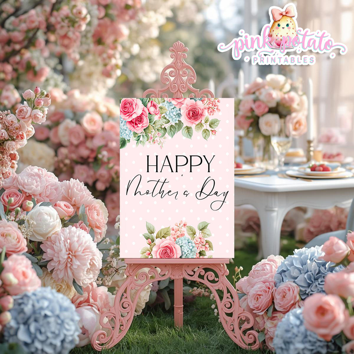 Mother's Day Brunch-Happy Mother's Day Sign-8x10 & 16x20 Party Signs-Mothers Day Party-Party Signs-Mother's Day Lunch-Potluck Party-Grandmother-Grandma-Mama-Mommy-Mom-INSTANT DOWNLOAD