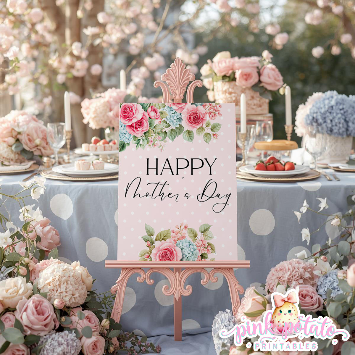 Mother's Day Brunch-Happy Mother's Day Sign-8x10 & 16x20 Party Signs-Mothers Day Party-Party Signs-Mother's Day Lunch-Potluck Party-Grandmother-Grandma-Mama-Mommy-Mom-INSTANT DOWNLOAD