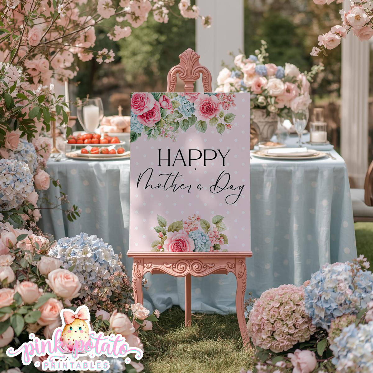 Mother's Day Brunch-Happy Mother's Day Sign-8x10 & 16x20 Party Signs-Mothers Day Party-Party Signs-Mother's Day Lunch-Potluck Party-Grandmother-Grandma-Mama-Mommy-Mom-INSTANT DOWNLOAD