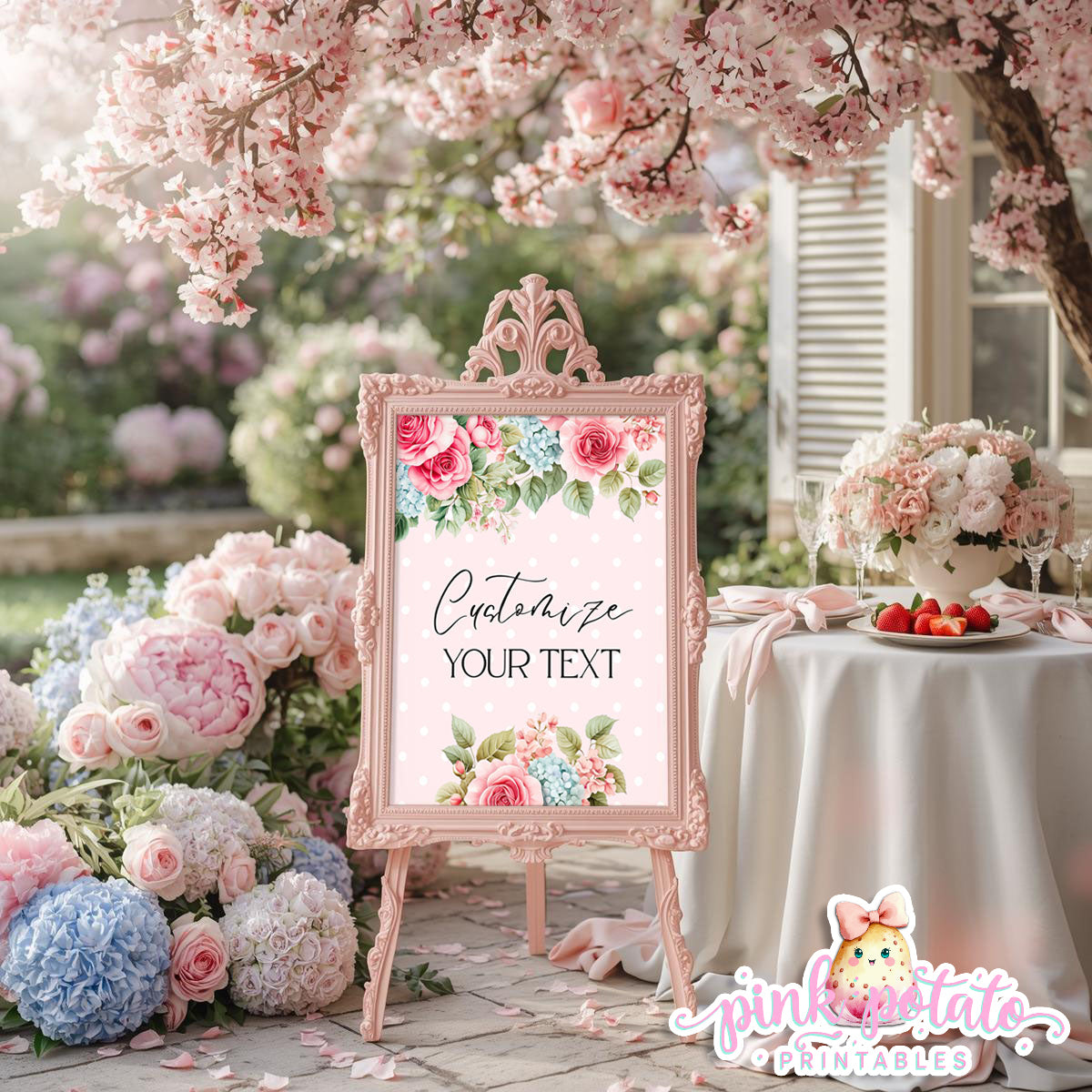 Mother's Day Brunch-Customize Your Text Sign-8x10 & 16x20 Party Signs-You edit in Corjl ONLY-Mothers Day Party-Party Signs-Mother's Day Lunch-Potluck Party-Grandmother-Grandma-Mama-Mommy-Mom-INSTANT DOWNLOAD