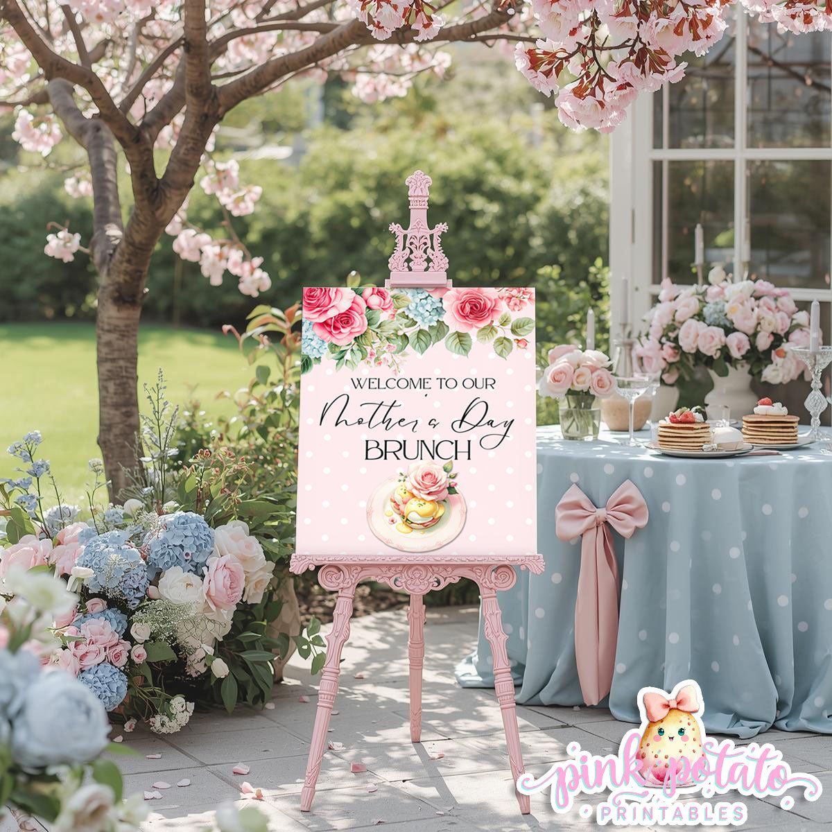 Mother's Day Brunch-Mother's Day Brunch Sign-8x10 & 16x20 Party Signs-Mothers Day Party-Party Signs-Mother's Day Lunch-Potluck Party-Grandmother-Grandma-Mama-Mommy-Mom-INSTANT DOWNLOAD