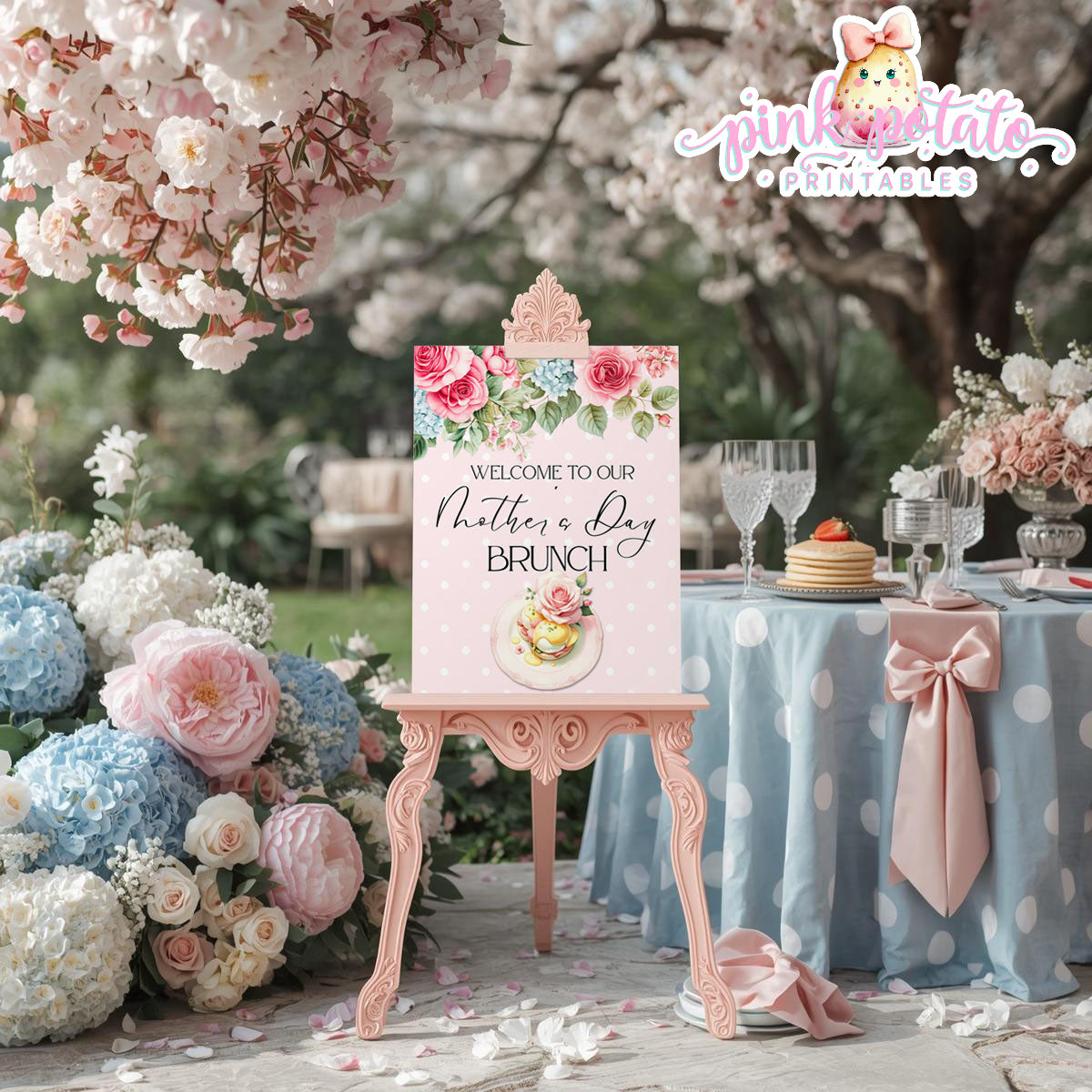 Mother's Day Brunch-Mother's Day Brunch Sign-8x10 & 16x20 Party Signs-Mothers Day Party-Party Signs-Mother's Day Lunch-Potluck Party-Grandmother-Grandma-Mama-Mommy-Mom-INSTANT DOWNLOAD