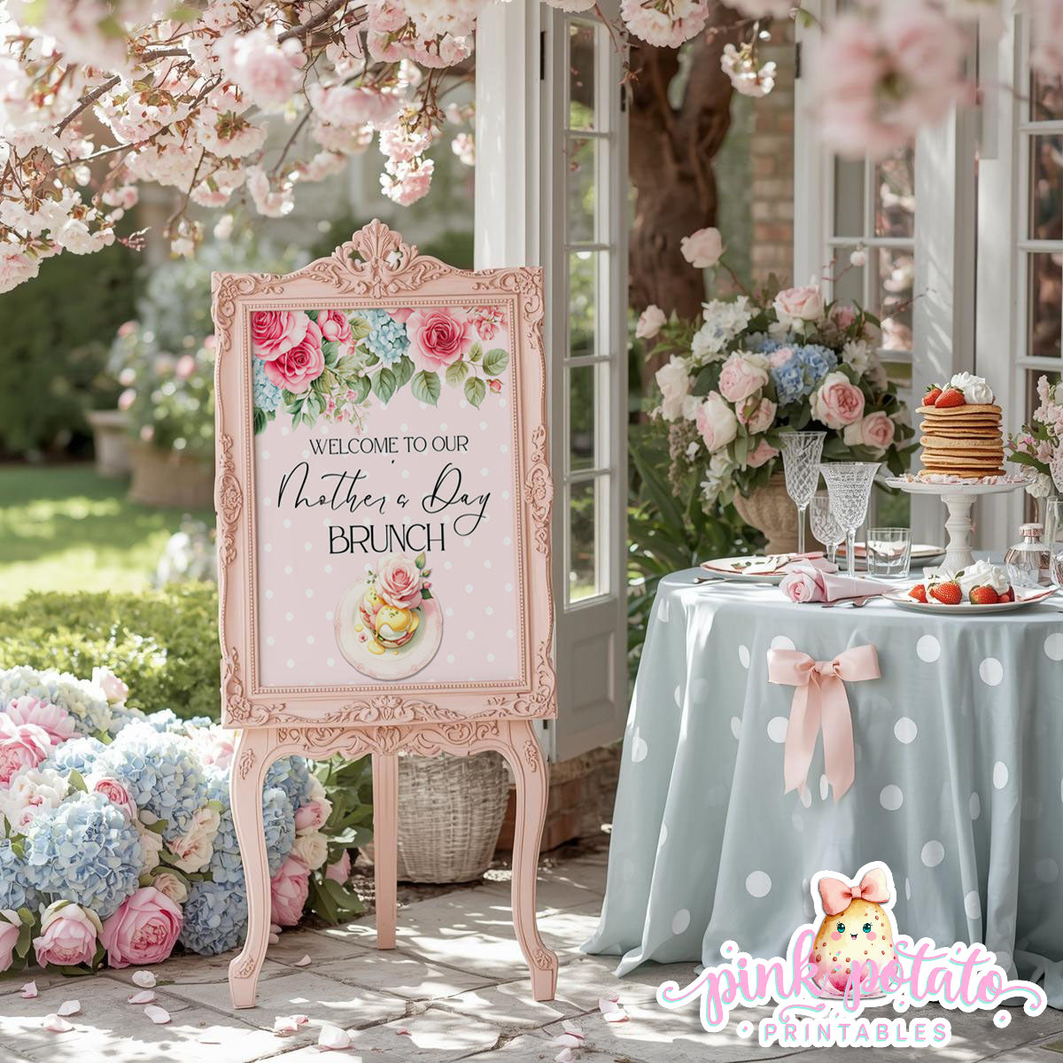 Mother's Day Brunch-Mother's Day Brunch Sign-8x10 & 16x20 Party Signs-Mothers Day Party-Party Signs-Mother's Day Lunch-Potluck Party-Grandmother-Grandma-Mama-Mommy-Mom-INSTANT DOWNLOAD