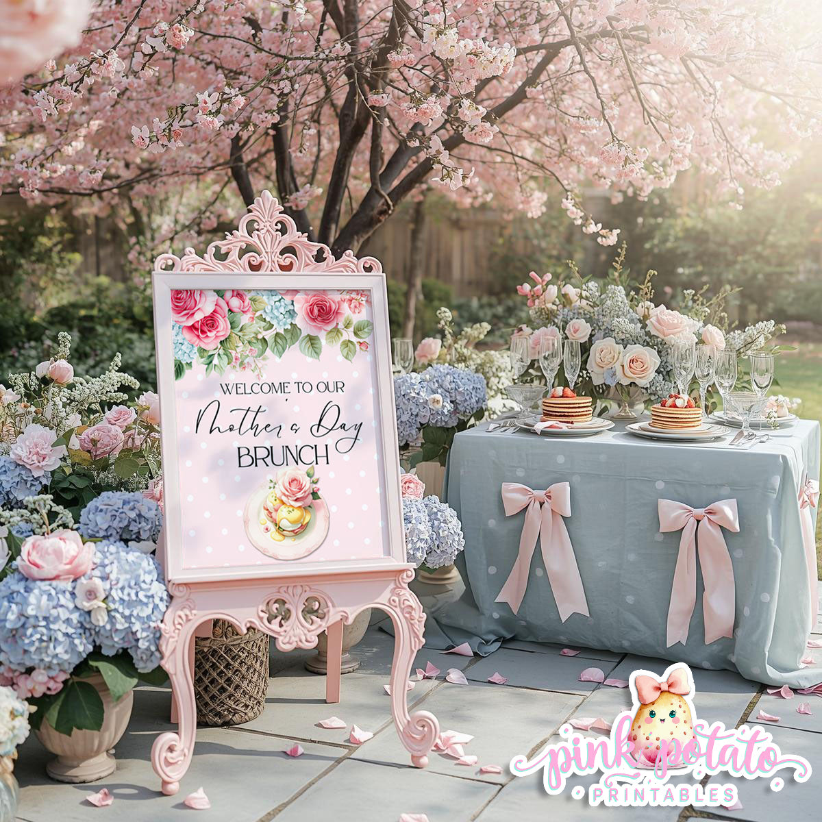 Mother's Day Brunch-Mother's Day Brunch Sign-8x10 & 16x20 Party Signs-Mothers Day Party-Party Signs-Mother's Day Lunch-Potluck Party-Grandmother-Grandma-Mama-Mommy-Mom-INSTANT DOWNLOAD
