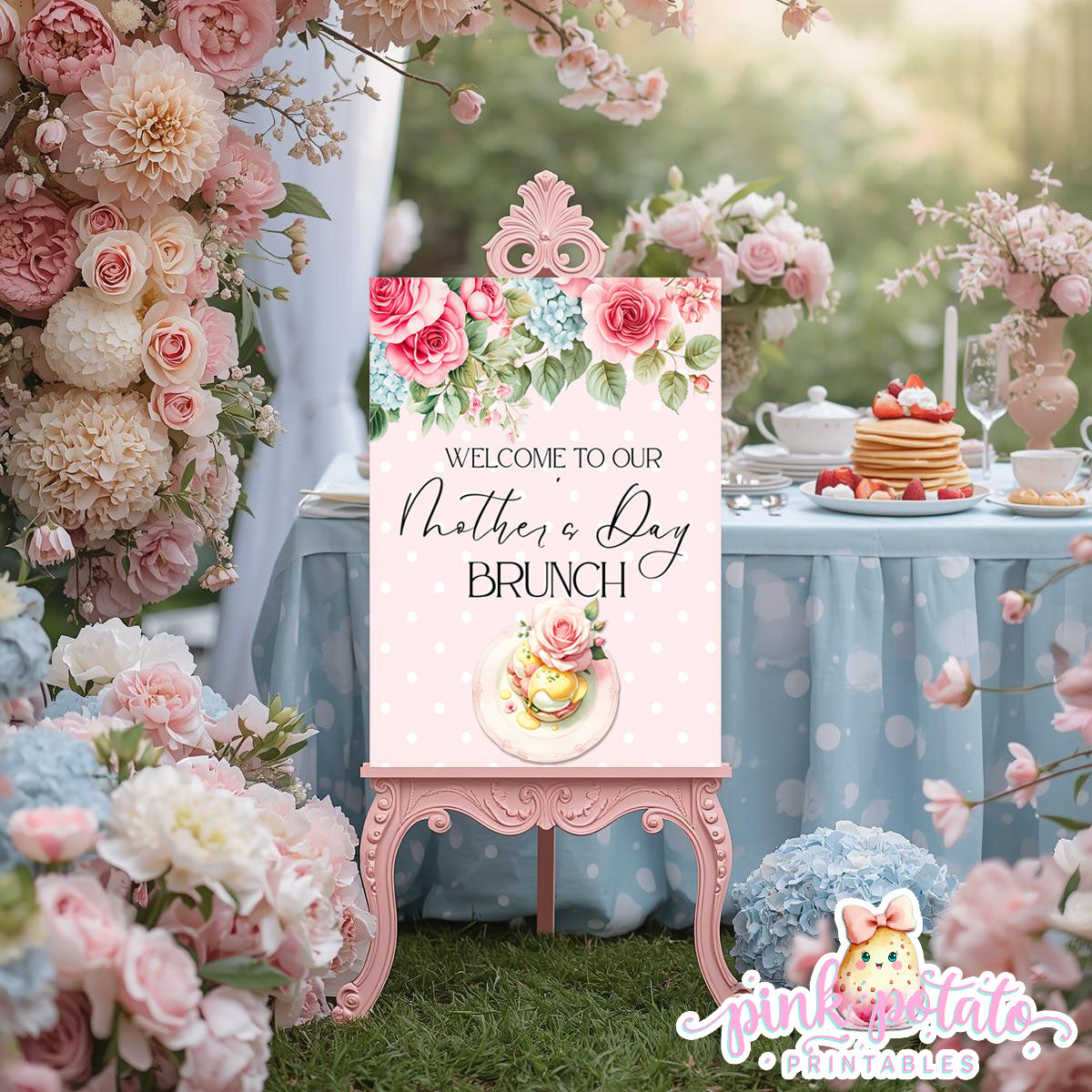 Mother's Day Brunch-Mother's Day Brunch Sign-8x10 & 16x20 Party Signs-Mothers Day Party-Party Signs-Mother's Day Lunch-Potluck Party-Grandmother-Grandma-Mama-Mommy-Mom-INSTANT DOWNLOAD