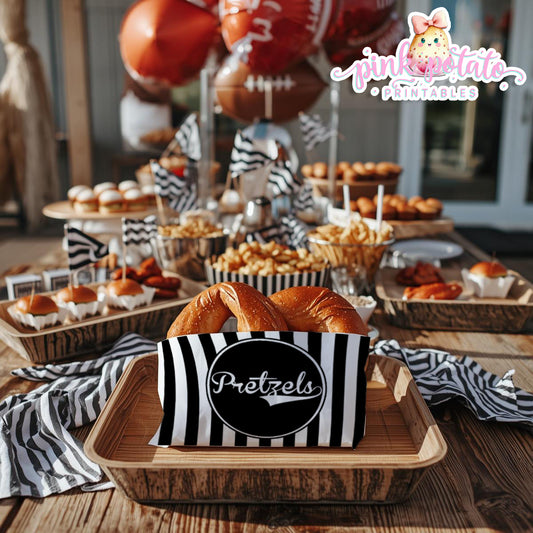Super Bowl-Warm Pretzel Bag-Sleeve-Wrapper-Football-Superbowl Decorations-Referee-Super Bowl Sunday-Sports-Digital-INSTANT DOWNLOAD