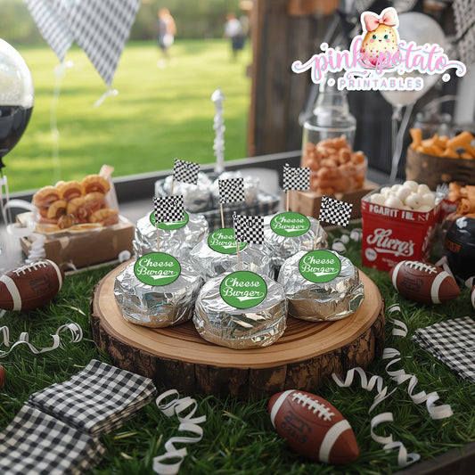 Super Bowl-Food Stickers-Seals-Buffet Stickers-Football-Superbowl Decorations-Referee-Super Bowl Sunday-Sports-Digital-INSTANT DOWNLOAD