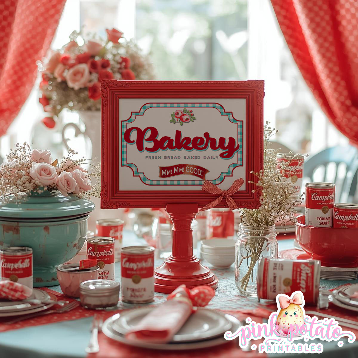 Soups On-{THEME} Party Printable-Editable-PeRsOnAliZe-Parties-Soup Social-Soup Can-Campbells-Neighbors Night-Soup Party-INSTANT DOWNLOAD