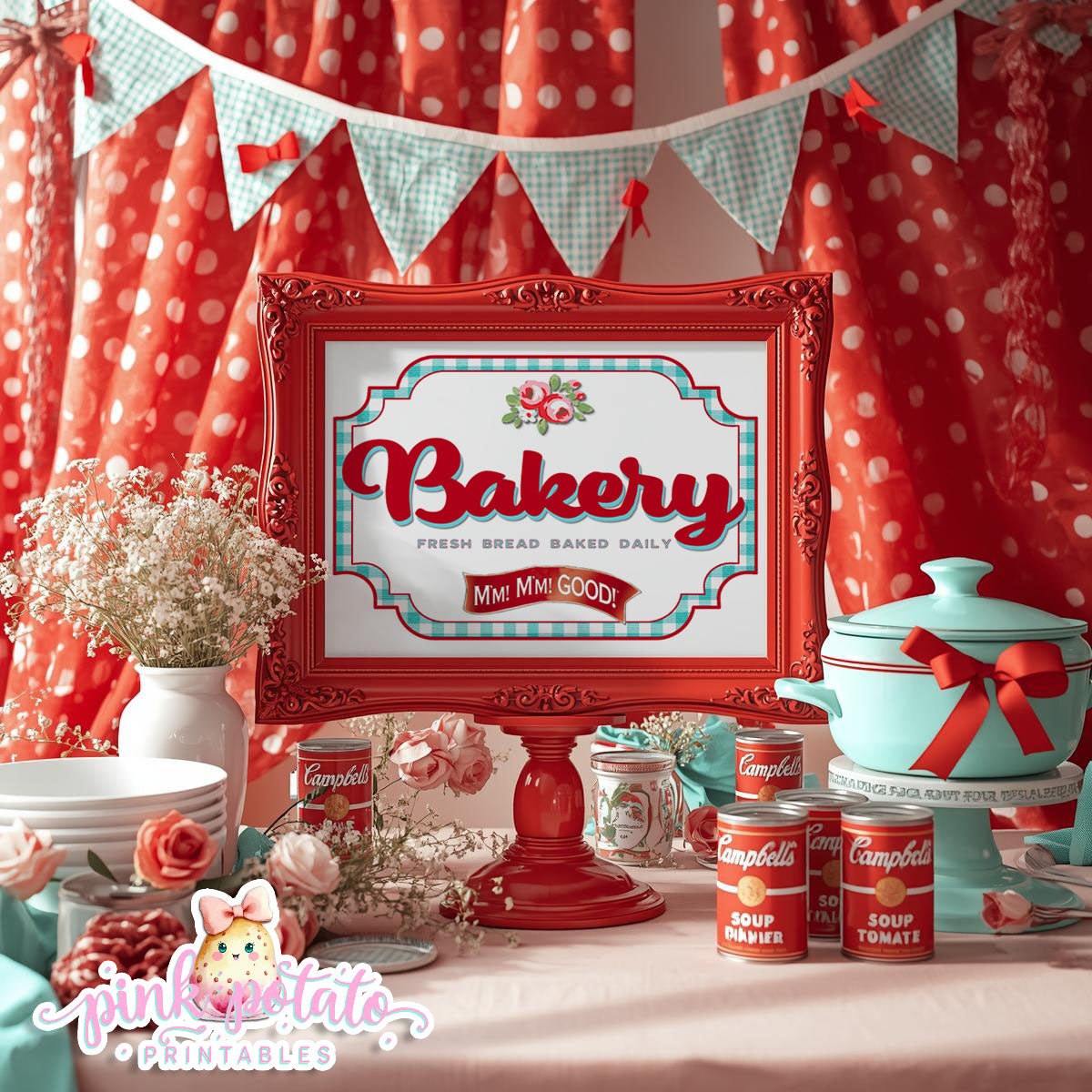 Soups On-Soup Swap-Bakery Sign-Soup Exchange-Soup Theme-Soup Party Printable-Digital-INSTANT DOWNLOAD