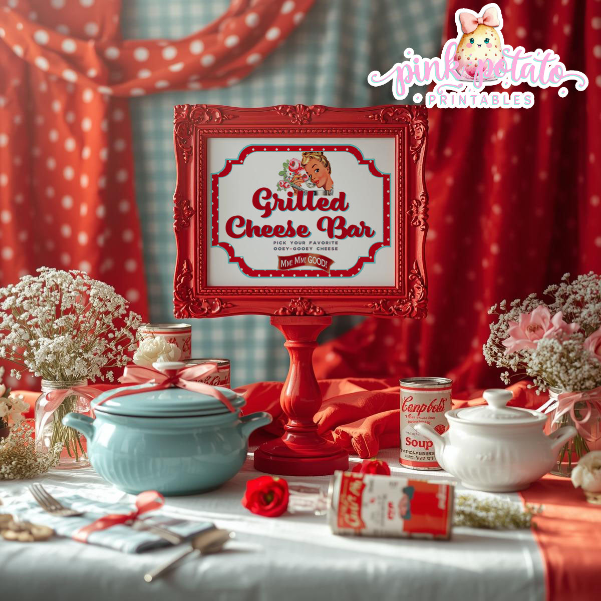 Soups On-{PLAIN} Party Printable-Editable-PeRsOnAliZe-Parties-Soup Social-Soup Can-Campbells-Neighbors Night-Soup Party-INSTANT DOWNLOAD