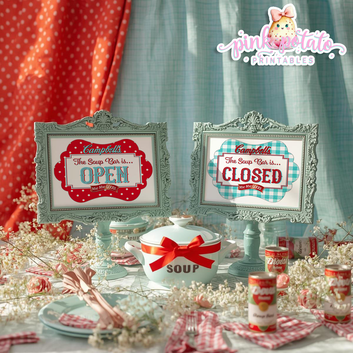 Soups On-Soup Swap Signs-Soup Bar Open Sign-Soup Bar Sign-Soup Exchange-Soup Theme-Soup Party Printable-Digital-INSTANT DOWNLOAD