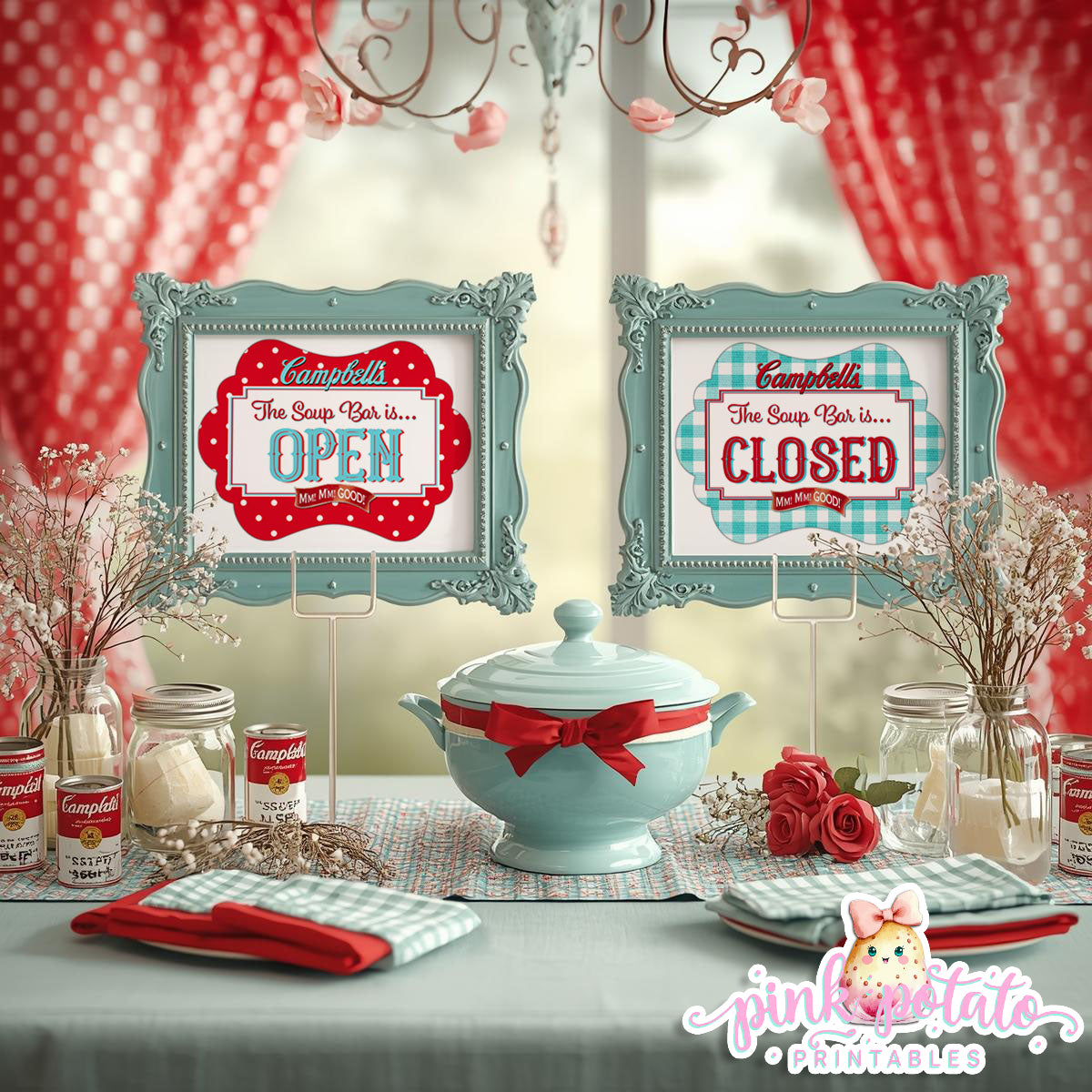 Soups On-Soup Swap Signs-Soup Bar Open Sign-Soup Bar Sign-Soup Exchange-Soup Theme-Soup Party Printable-Digital-INSTANT DOWNLOAD