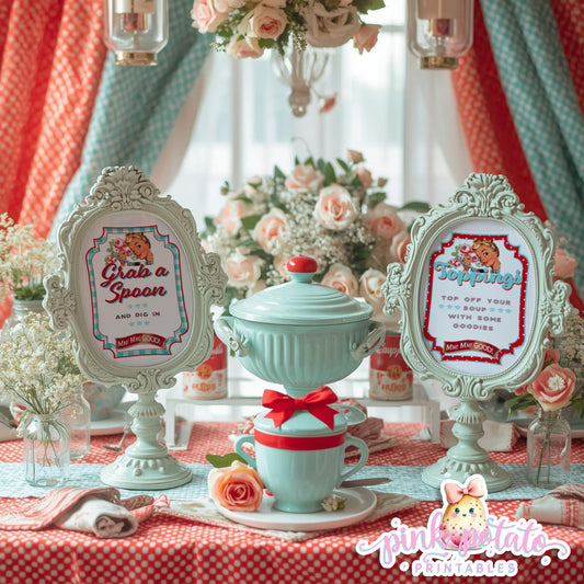 Soups On-Soup Swap-Toppings Signs-Grab a Spoon Sign-Soup Exchange-Soup Theme-Soup Party Printable-Digital-INSTANT DOWNLOAD