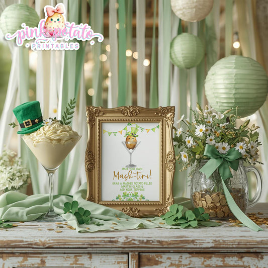 St. Paddy's Day-Mashtini Bar Sign-Mashed Potato Bar-Mash-tini-St. Patrick's Day Theme-Party Printable-Digital-INSTANT DOWNLOAD