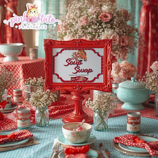 Soups On-Soup Swap-Soup Swap Sign-Soup Exchange-Soup Theme-Soup Party Printable-Digital-INSTANT DOWNLOAD