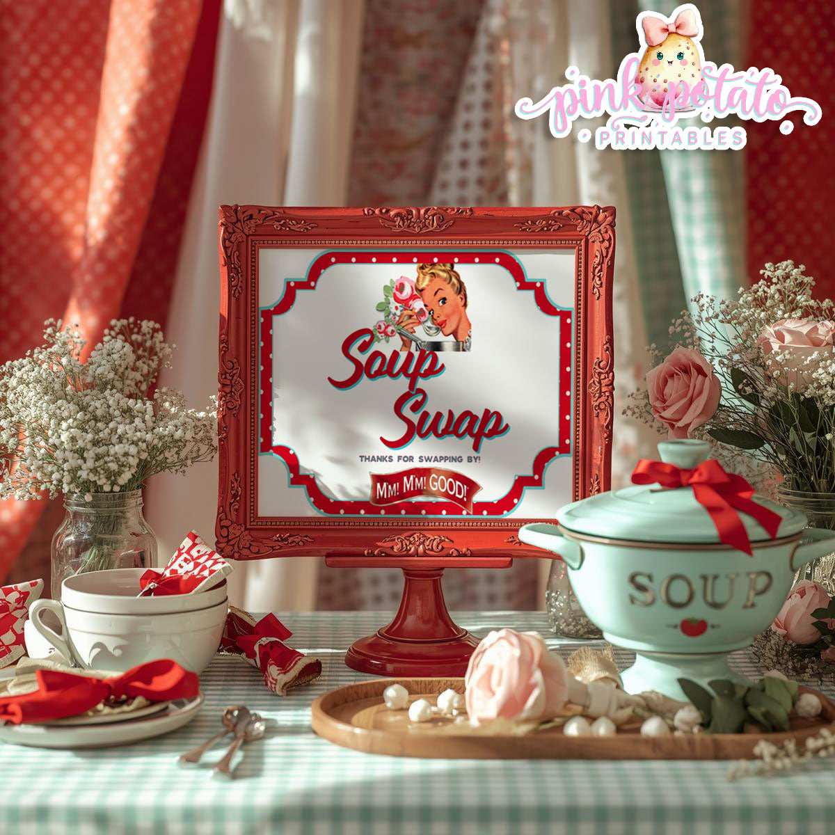 Soups On-Soup Swap-Soup Swap Sign-Soup Exchange-Soup Theme-Soup Party Printable-Digital-INSTANT DOWNLOAD