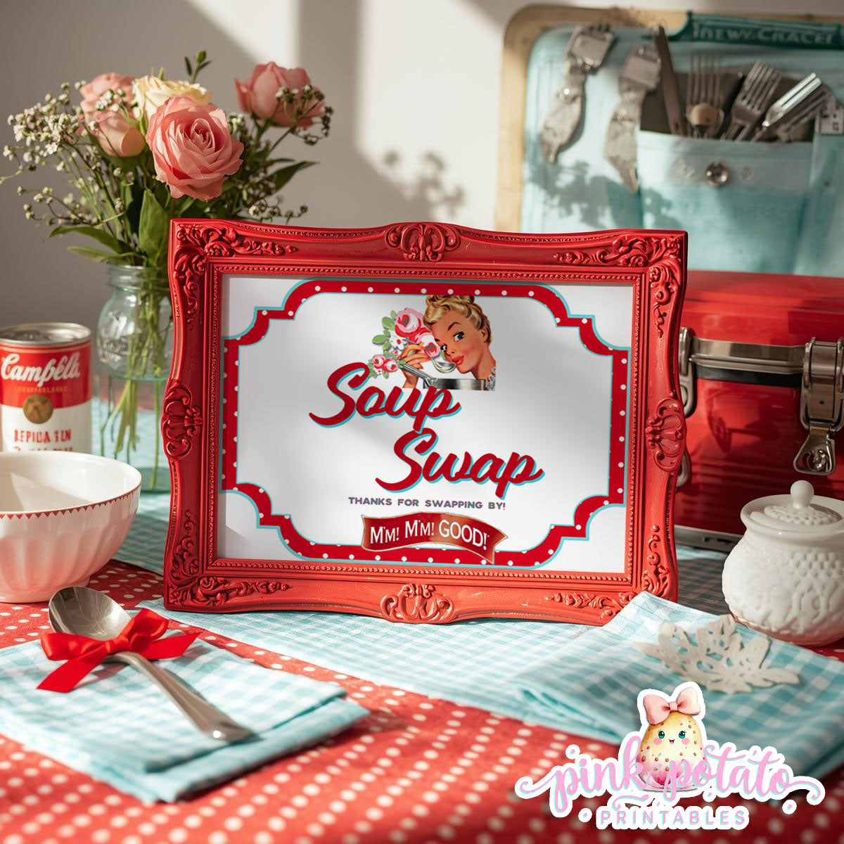 Soups On-Soup Swap-Soup Swap Sign-Soup Exchange-Soup Theme-Soup Party Printable-Digital-INSTANT DOWNLOAD