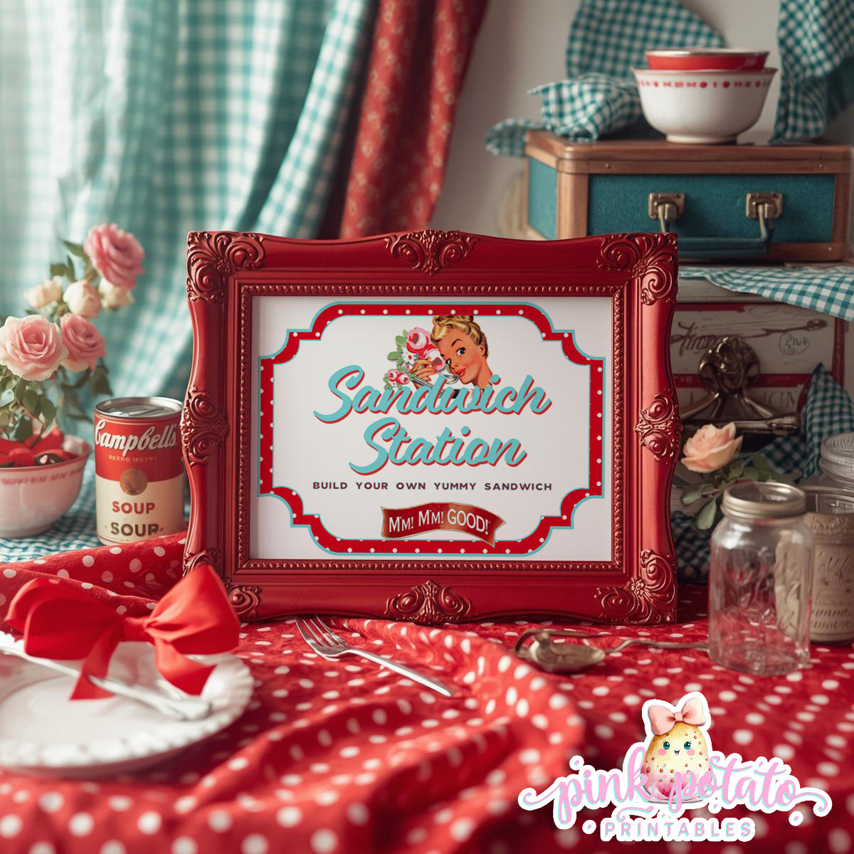 Soups On-Soup Swap-Soup Swap-Sandwich Station Sign-Soup Exchange-Soup Theme-Soup Party Printable-Digital-INSTANT DOWNLOAD