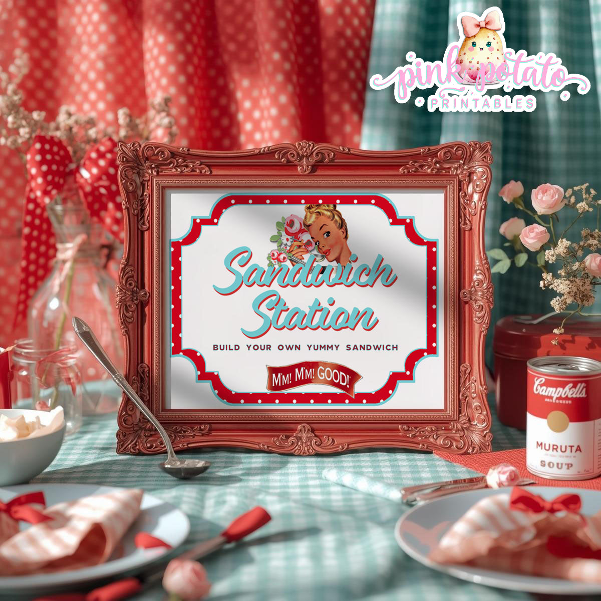 Soups On-Soup Swap-Soup Swap-Sandwich Station Sign-Soup Exchange-Soup Theme-Soup Party Printable-Digital-INSTANT DOWNLOAD