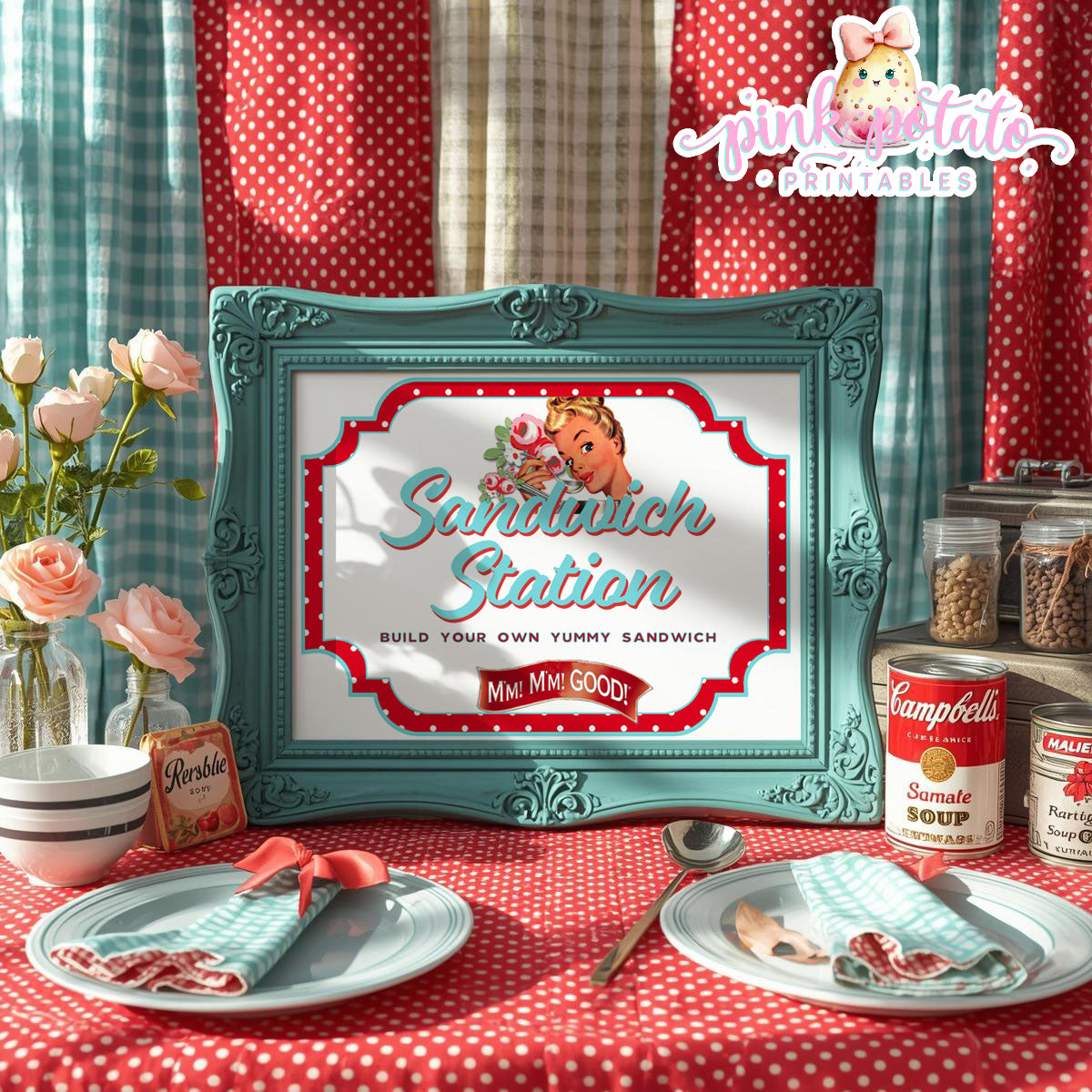 Soups On-Soup Swap-Soup Swap-Sandwich Station Sign-Soup Exchange-Soup Theme-Soup Party Printable-Digital-INSTANT DOWNLOAD