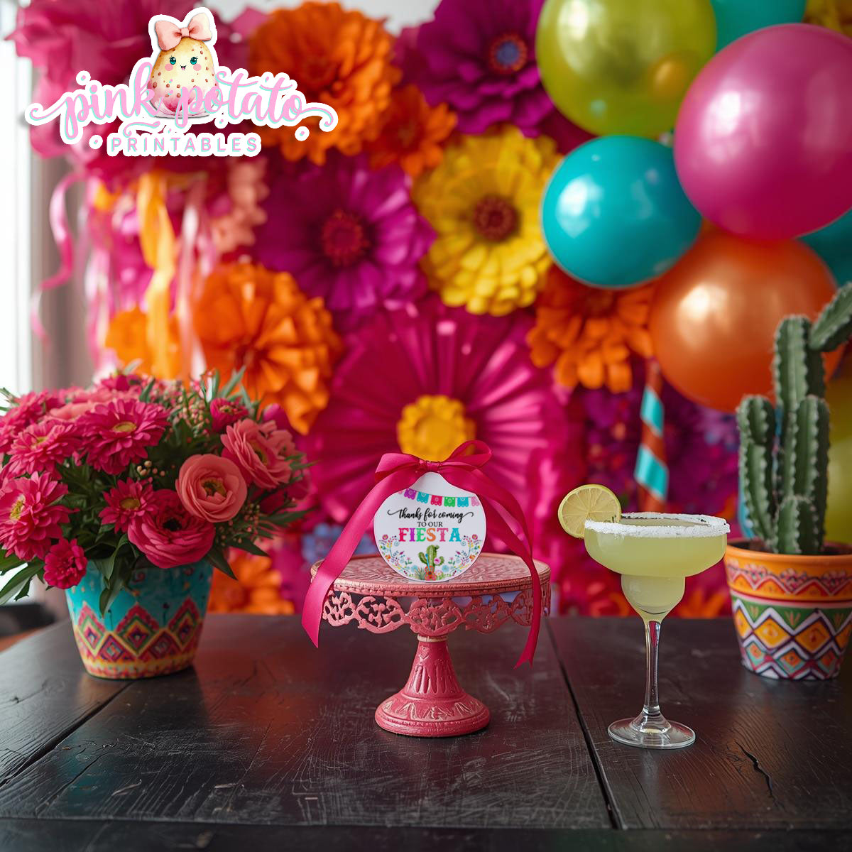 Fiesta-3" ROUND TAGS-Thank You Tags-Party Logos-Favor Tags-Party Favor Tags-Cinco De Mayo-Taco Tuesday-Margarita Monday-INSTANT DOWNLOAD