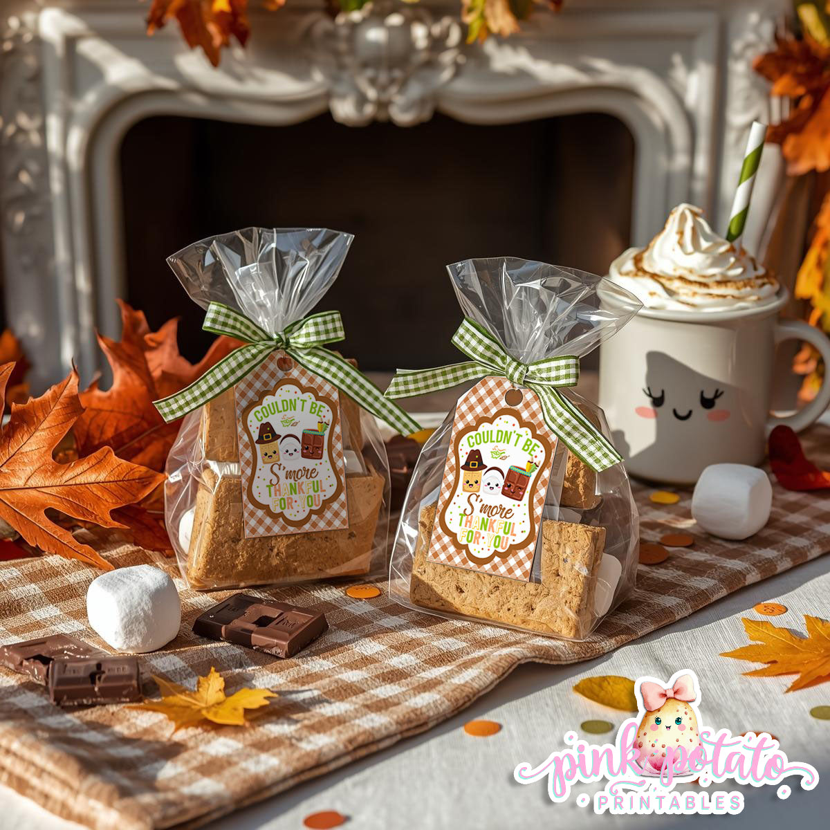 Thanksgiving S'mores-Favor Tags-Thank You Tags-Gift Tags-S'mores Tags-S'mores Bar-Smores-Party Printable-Digital-INSTANT DOWNLOAD