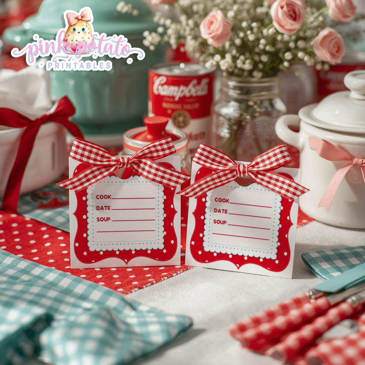 Soup Swap Mini Kit-Party Printable-Editable-Soups On-Soup Social-Soup Can-Campbells-Neighbors Night-Soup Party-Decorations-INSTANT DOWNLOAD