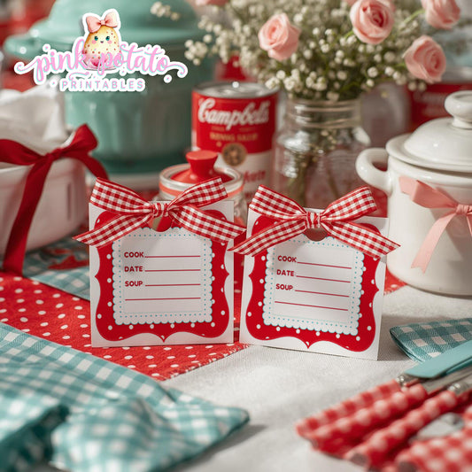 Soups On-Soup Swap Tags-Soup Labels-Soup Buffet Cards-Soup Exchange-Soup Theme-Soup Party Printable-Digital-INSTANT DOWNLOAD
