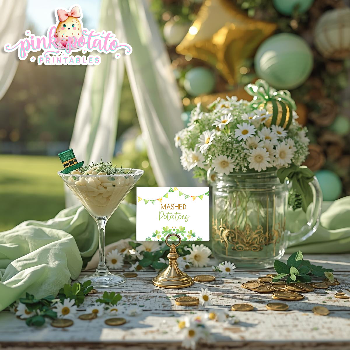 St. Paddy's Day-Baked Potato Bar Buffet Cards-Tent Cards-Food Items-St. Patrick's Day Theme-Party Printable-Digital-INSTANT DOWNLOAD