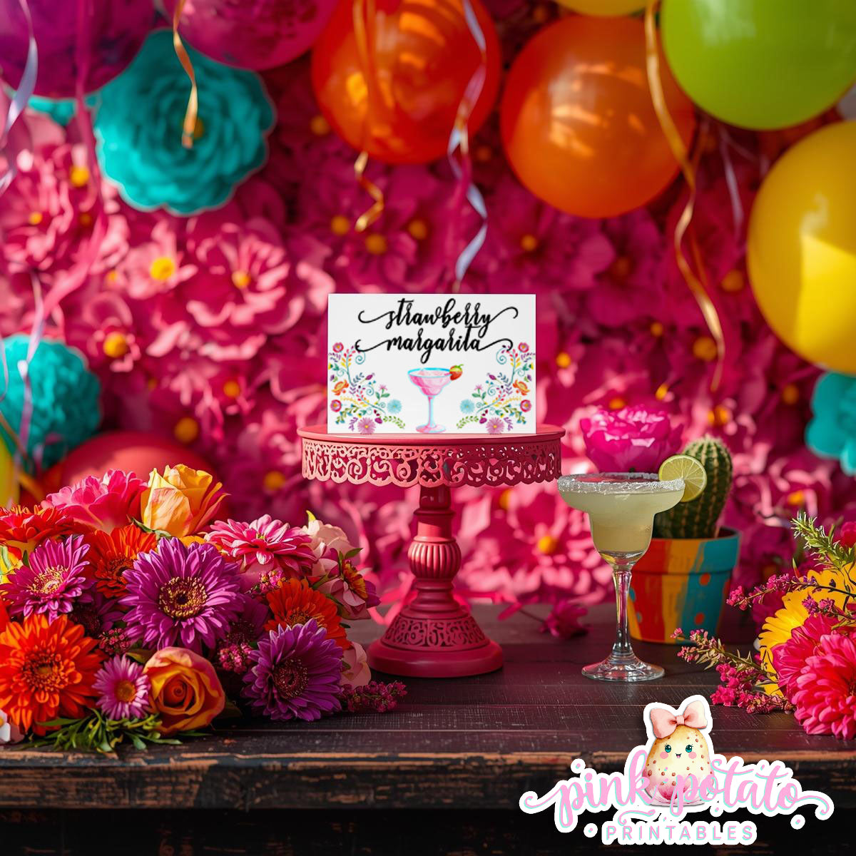 Fiesta-Buffet Cards-56 Prefilled Cards-Edit in Corjl-Tent Cards-Cinco De Mayo-Taco Bar-Celebration-Food Labels-Digital-INSTANT DOWNLOAD