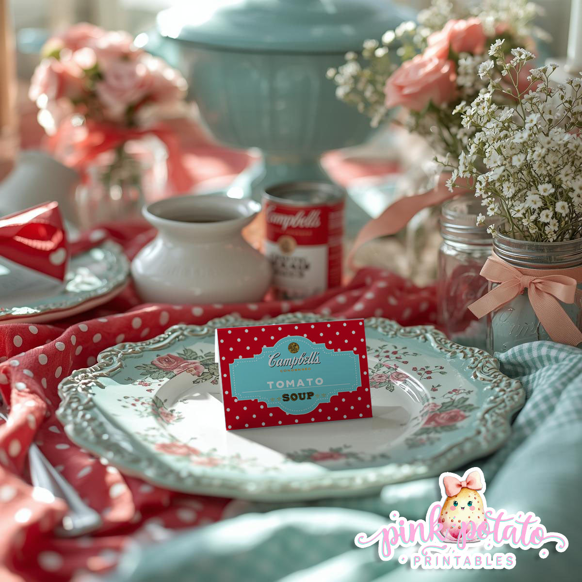 Soup Swap Mini Kit-Party Printable-Editable-Soups On-Soup Social-Soup Can-Campbells-Neighbors Night-Soup Party-Decorations-INSTANT DOWNLOAD