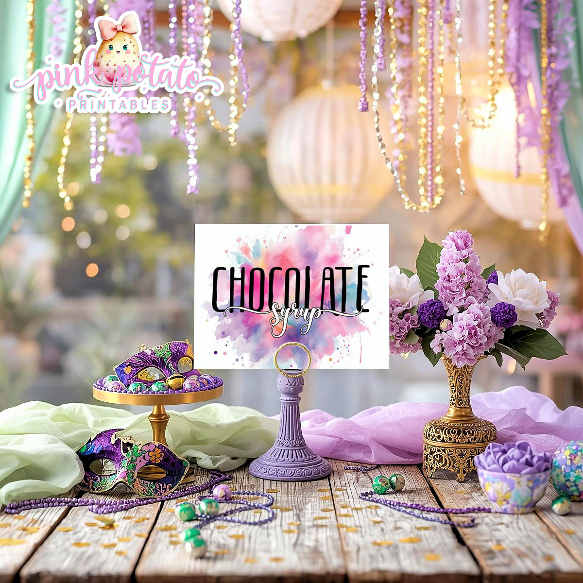 Mardi Gras-Buffet Cards-Editable in Corjl-Tent Cards-Place Cards-Mardi Gras Theme-Fat Tuesday-Party Printable-Digital-INSTANT DOWNLOAD