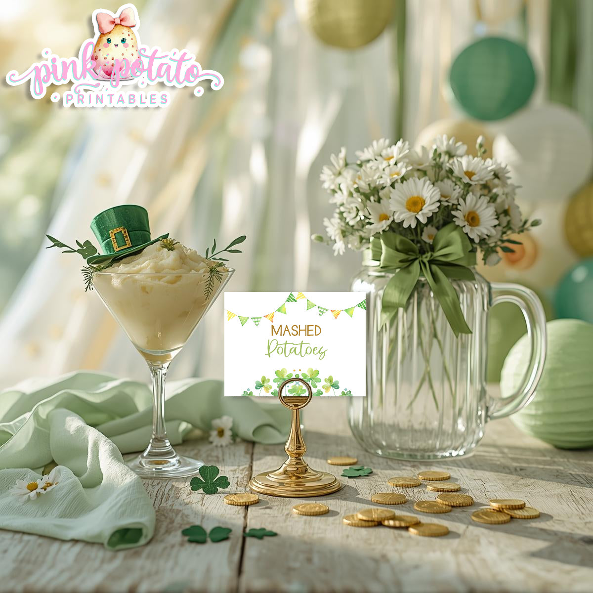 St. Paddy's Day-Baked Potato Bar Buffet Cards-Tent Cards-Food Items-St. Patrick's Day Theme-Party Printable-Digital-INSTANT DOWNLOAD
