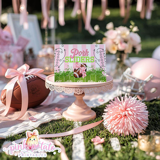 Birthday Football-Buffet Tent Cards-Edit in Corjl-Football-Super Bowl Sunday-Sports-Digital-INSTANT DOWNLOAD